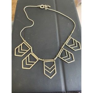 Gold Tone Arrow Chevron Necklace 20”